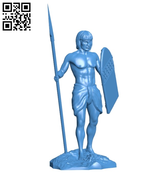 Aboriginal warrior man B007843 file stl free download 3D Model for CNC and 3d printer