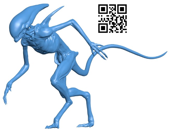 Alien statuette B007896 file stl free download 3D Model for CNC and 3d printer
