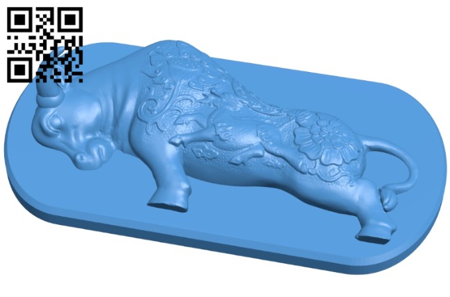 Bull sign B007599 file stl free download 3D Model for CNC and 3d printer