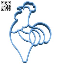 Cookie cutter rooster B007888 file stl free download 3D Model for CNC and 3d printer
