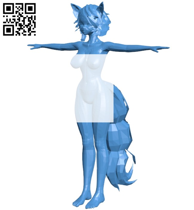 Crystal - girl with tail B007924 file stl free download 3D Model for CNC and 3d printer