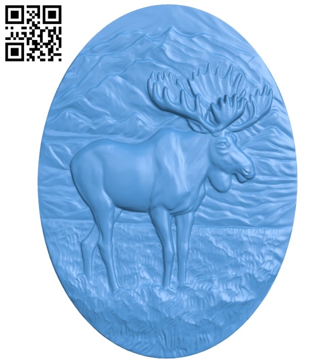 Deer oval picture A005038 download free stl files 3d model for CNC wood carving