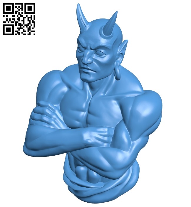 Devil efreet bust B007753 file stl free download 3D Model for CNC and 3d printer