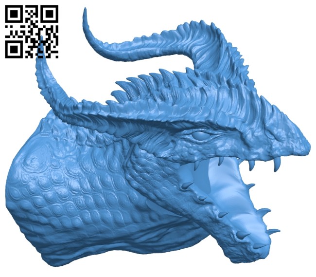 Dragon bust open mouth B007872 file stl free download 3D Model for CNC and 3d printer