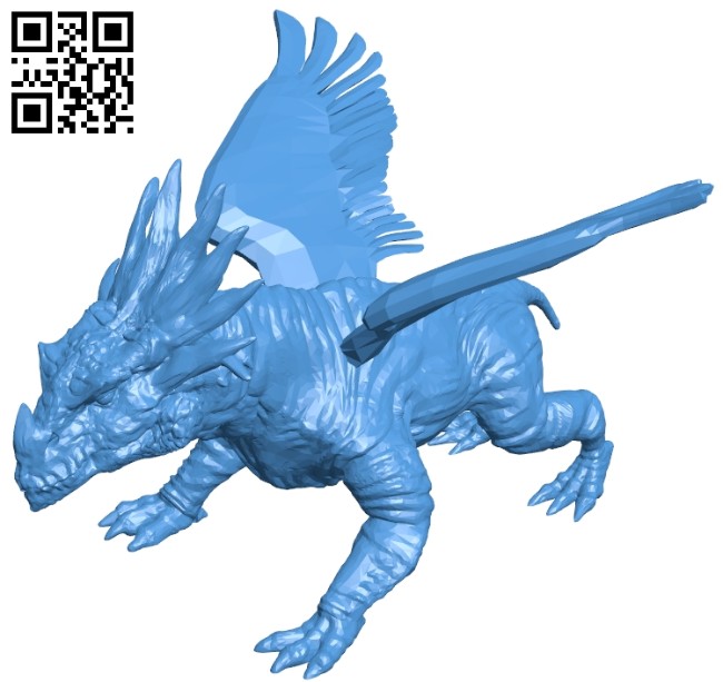 Dragon flying horror B007773 file stl free download 3D Model for CNC and 3d printer
