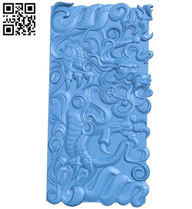 Dragon shaped door pattern A005110 download free stl files 3d model for CNC wood carving