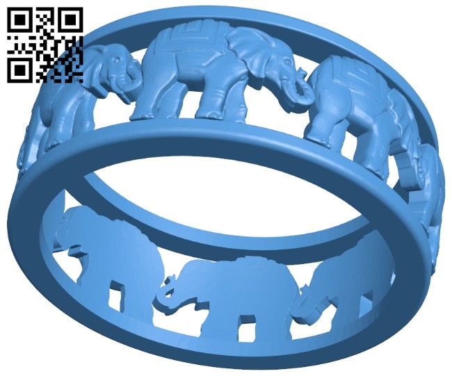 Elephant ring B007869 file stl free download 3D Model for CNC and 3d printer