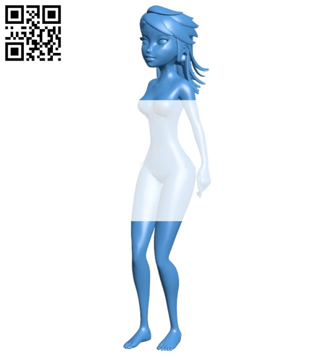 Female cartoon bikini B008040 file stl free download 3D Model for CNC and 3d printer