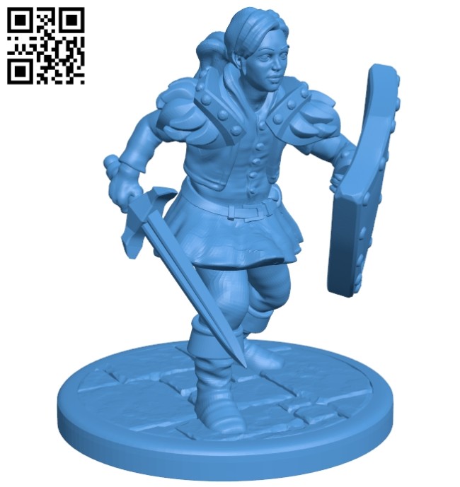 Fighter female B007958 file stl free download 3D Model for CNC and 3d printer