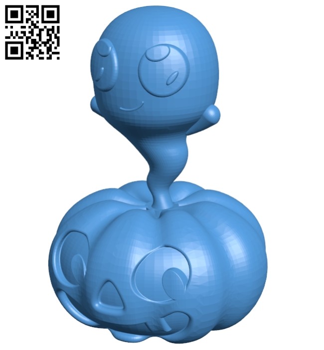 Ghost pumpkin - halloween B007782 file stl free download 3D Model for CNC and 3d printer