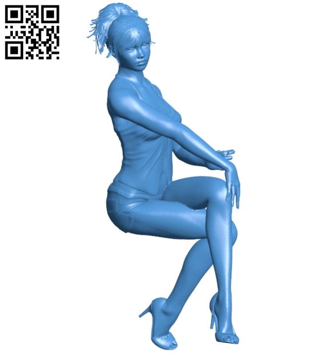 Girl in Mini Shorts B007684 file stl free download 3D Model for CNC and 3d printer