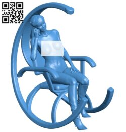 Girl rocking chair B008023 file stl free download 3D Model for CNC and 3d printer