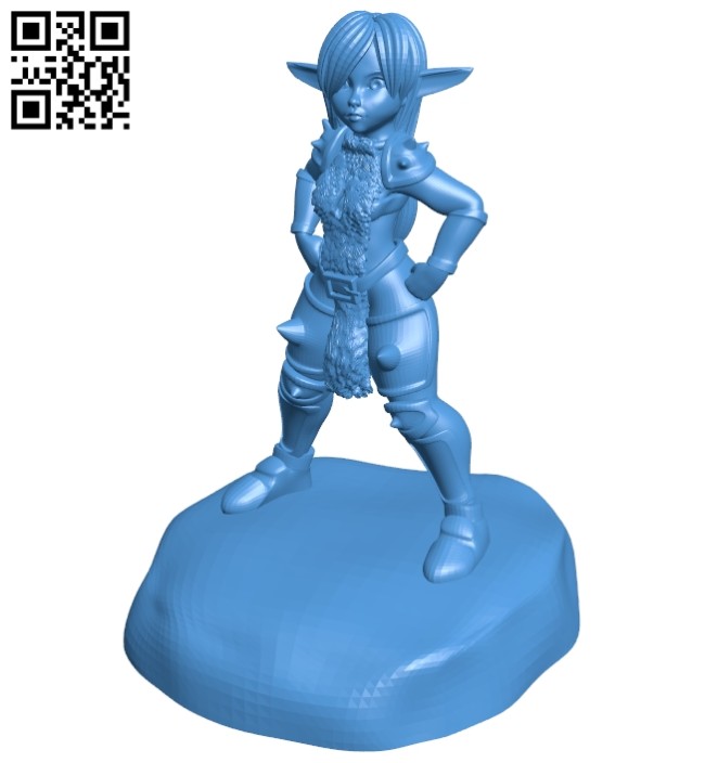 Gob girl victory pose B008016 file stl free download 3D Model for CNC and 3d printer