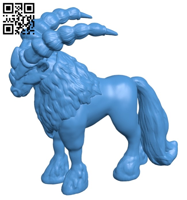 Horned horse B007733 file stl free download 3D Model for CNC and 3d printer