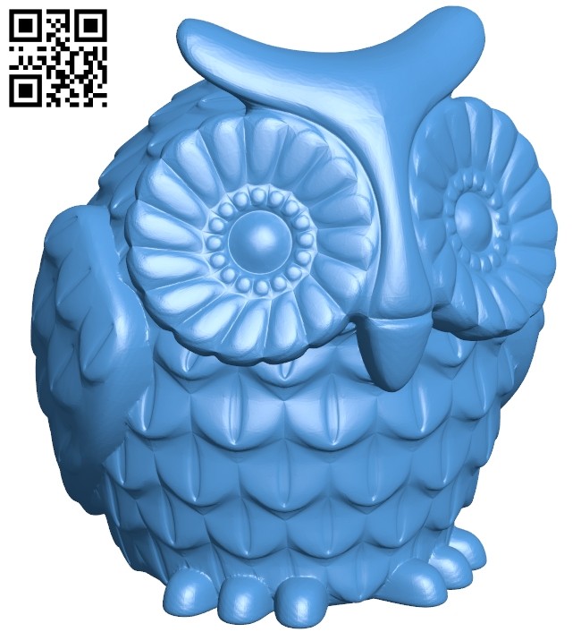 Horned owl B007874 file stl free download 3D Model for CNC and 3d printer