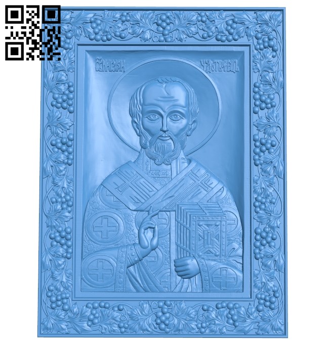 Icon Nicholas the Wonderworker A005074 download free stl files 3d model for CNC wood carving