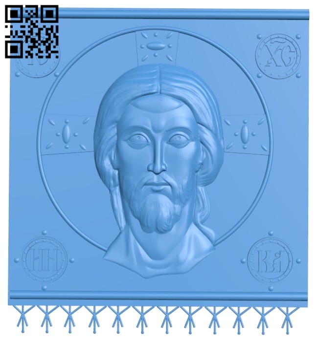 Icon canvas Jesus Christ A005073 download free stl files 3d model for CNC wood carving