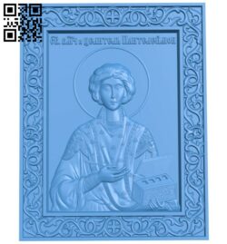 Icon of Panteleimon A005188 download free stl files 3d model for CNC wood carving