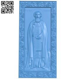 Icon of St. Sergius of Radonezh A005071 download free stl files 3d model for CNC wood carving