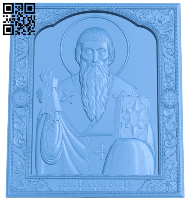 Icon of St. Spyridon of Trimyphus A005075 download free stl files 3d model for CNC wood carving