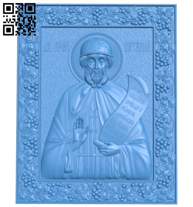 Icon of St. Vitaly of Alexandria A005070 download free stl files 3d model for CNC wood carving