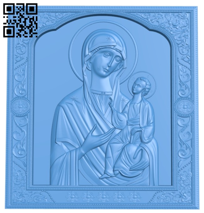 Icon of the Tikhvin Mother of God A005076 download free stl files 3d model for CNC wood carving