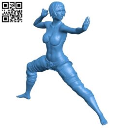 Karate girl B007806 file stl free download 3D Model for CNC and 3d printer