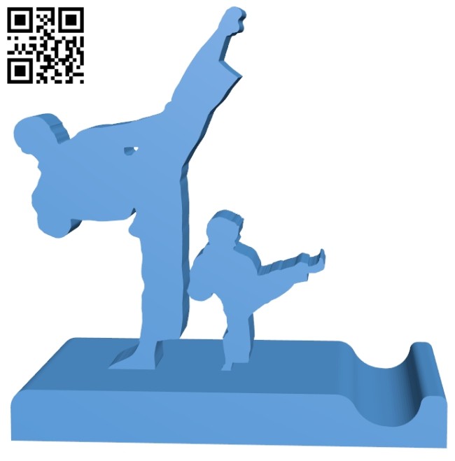 Karate holder stand - smartphone B007807 file stl free download 3D Model for CNC and 3d printer