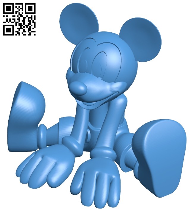 Mickey sitting - Mouse B007717 file stl free download 3D Model for CNC and 3d printer
