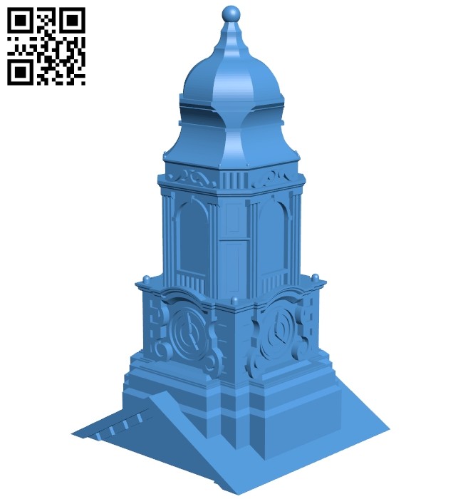 Milford town hall - house B008007 file stl free download 3D Model for CNC and 3d printer