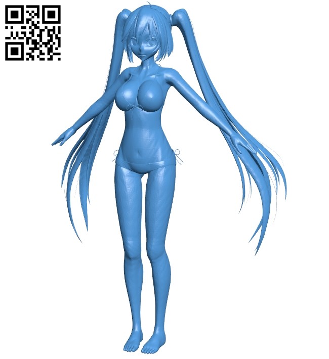 Miss Miku bikini B007673 file stl free download 3D Model for CNC and 3d printer