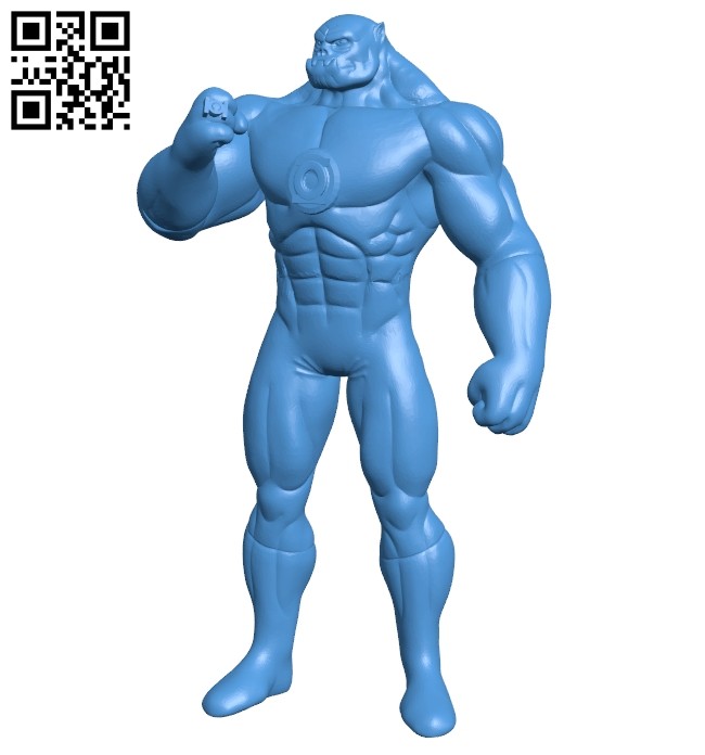 Mr Kilowog green superman B007810 file stl free download 3D Model for CNC and 3d printer