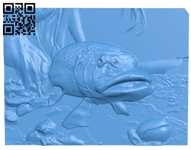Ocean fish painting A005101 download free stl files 3d model for CNC wood carving