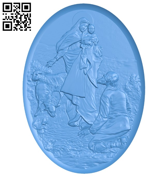 Painting of the mother and the shepherd girl A005010 download free stl files 3d model for CNC wood carving