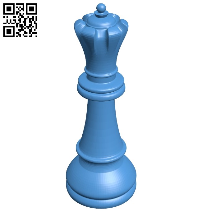 Queen - chess B007620 file stl free download 3D Model for CNC and 3d printer