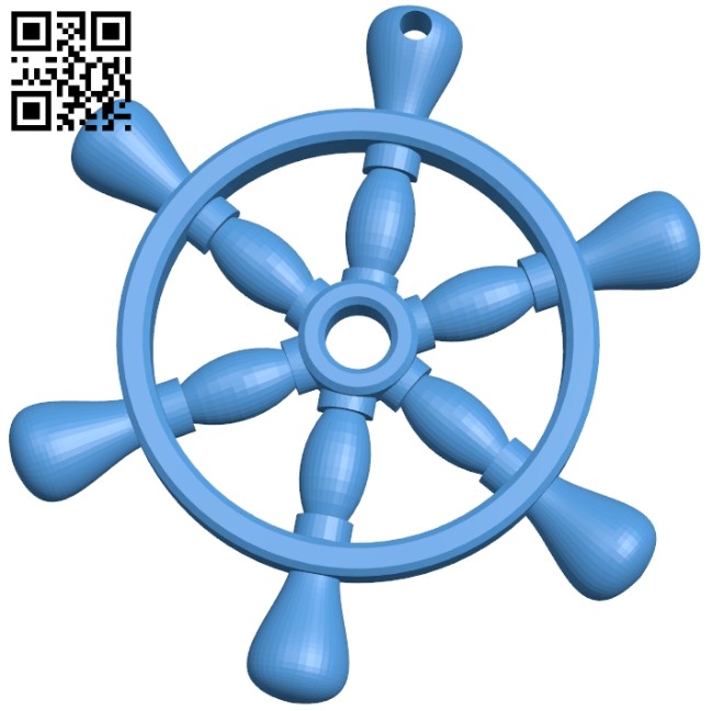 Ship wheel pendant B007702 file stl free download 3D Model for CNC and 3d printer