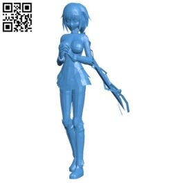 Simple anime girl B007851 file stl free download 3D Model for CNC and 3d printer