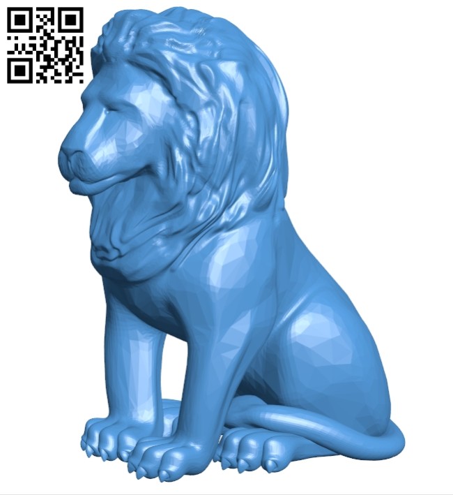 Sitting lion B007891 file stl free download 3D Model for CNC and 3d printer