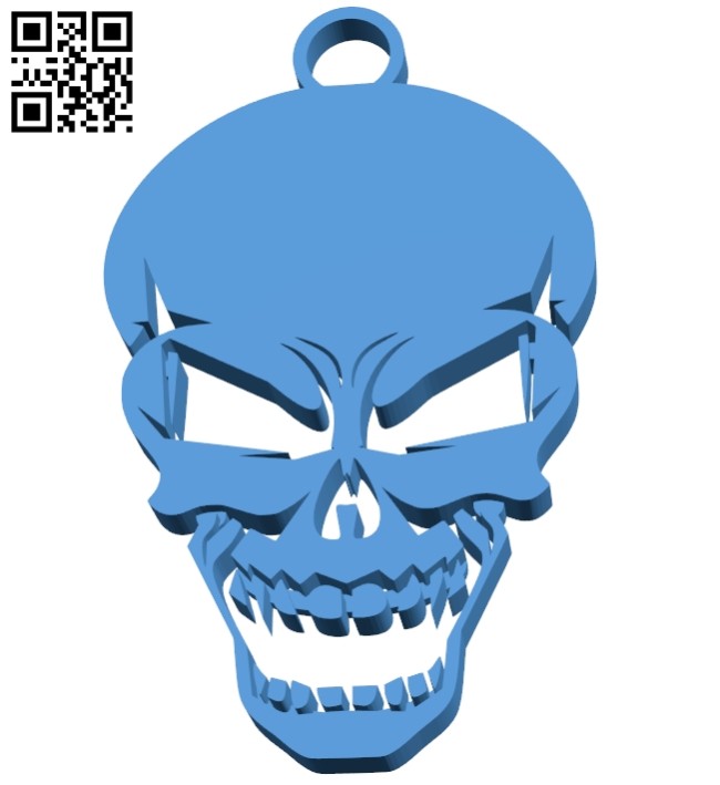 Skull keyring - keychain B007672 file stl free download 3D Model for CNC and 3d printer