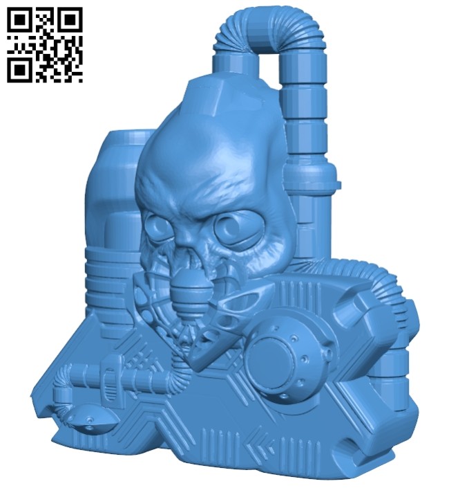 Skull pencil holder B007674 file stl free download 3D Model for CNC and 3d printer