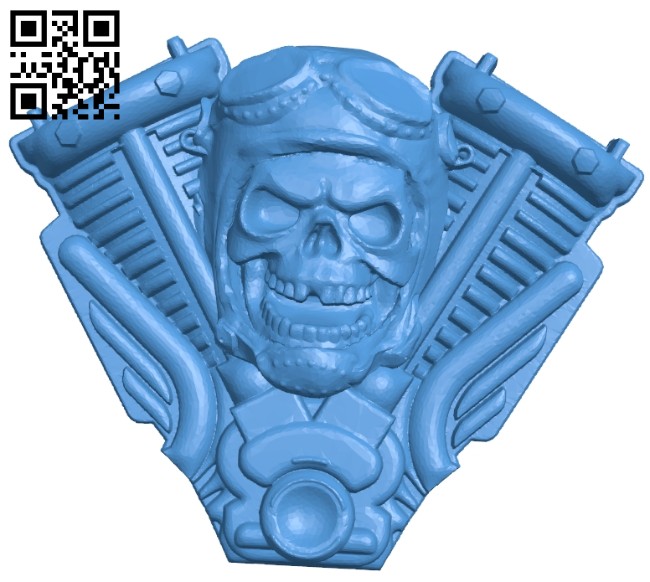 Skull pilot harley B007826 file stl free download 3D Model for CNC and 3d printer