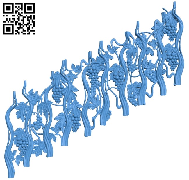 Stair railing with vine shape A005088 download free stl files 3d model for CNC wood carving
