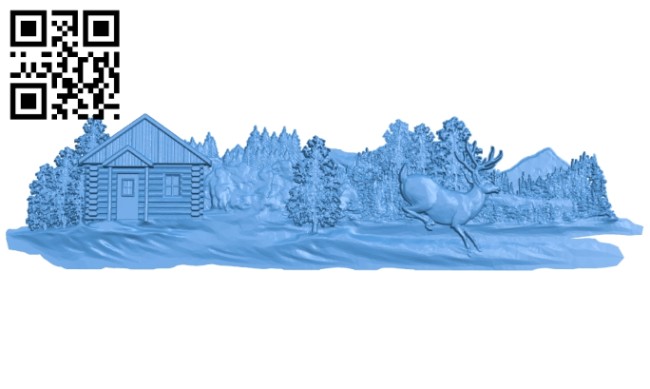 The deer hunter's house A005059 download free stl files 3d model for CNC wood carving