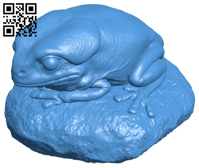 The frog sits on the rock B007697 file stl free download 3D Model for CNC and 3d printer