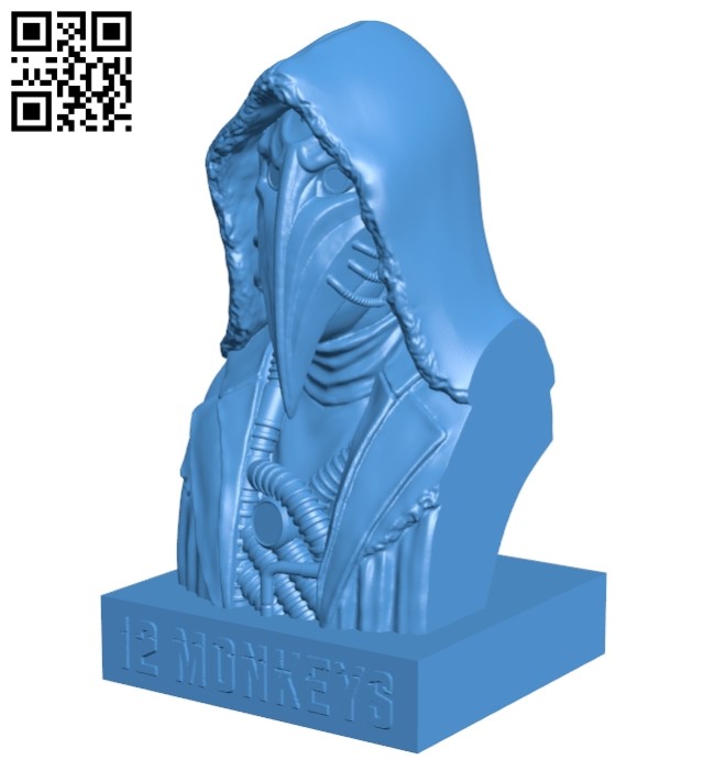 The person with the crow face B007602 file stl free download 3D Model for CNC and 3d printer