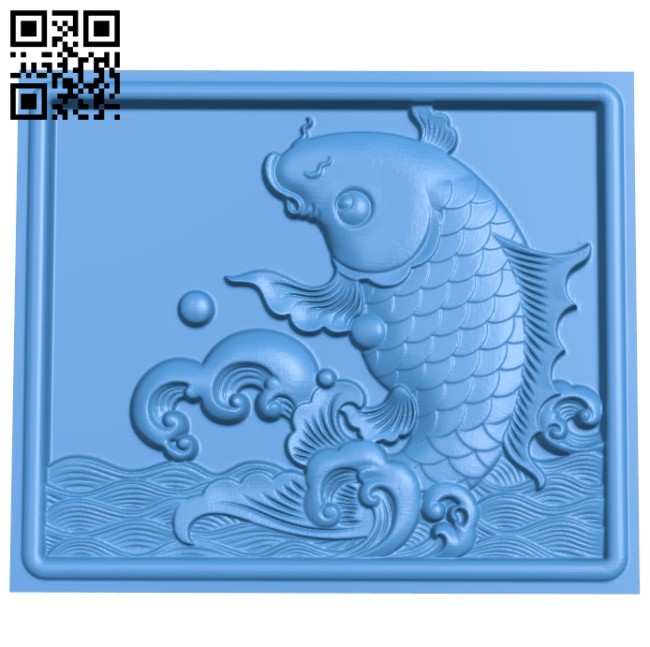 The picture of a carp A005028 download free stl files 3d model for CNC wood carving