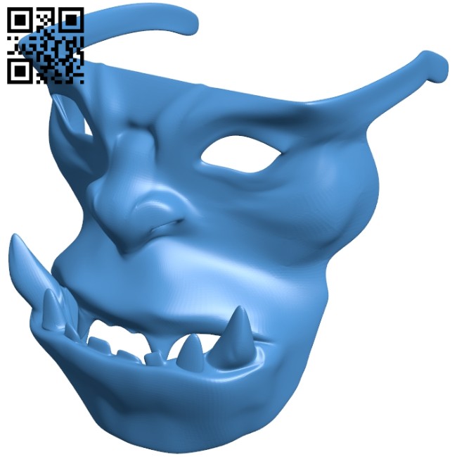 Tribal mask - orc B007957 file stl free download 3D Model for CNC and 3d printer