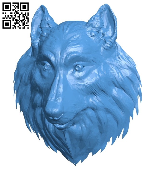 Wolf head A005102 download free stl files 3d model for CNC wood carving