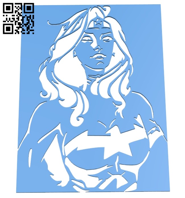 Wonder woman stencil B007995 file stl free download 3D Model for CNC and 3d printer