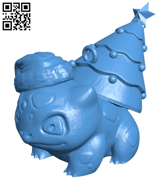 Xmas bulbasaur hat - pokemon B007947 file stl free download 3D Model for CNC and 3d printer